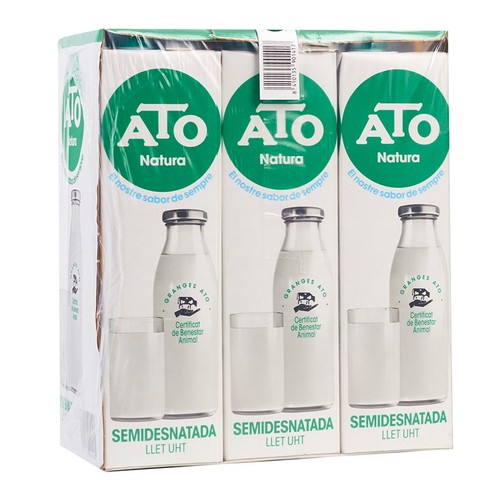 ATO NATURA Llet semidesnatada 6x1L en cartró
