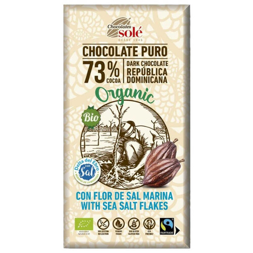 SOLÉ Xocolata negra 73% flor de sal ecològica Km0