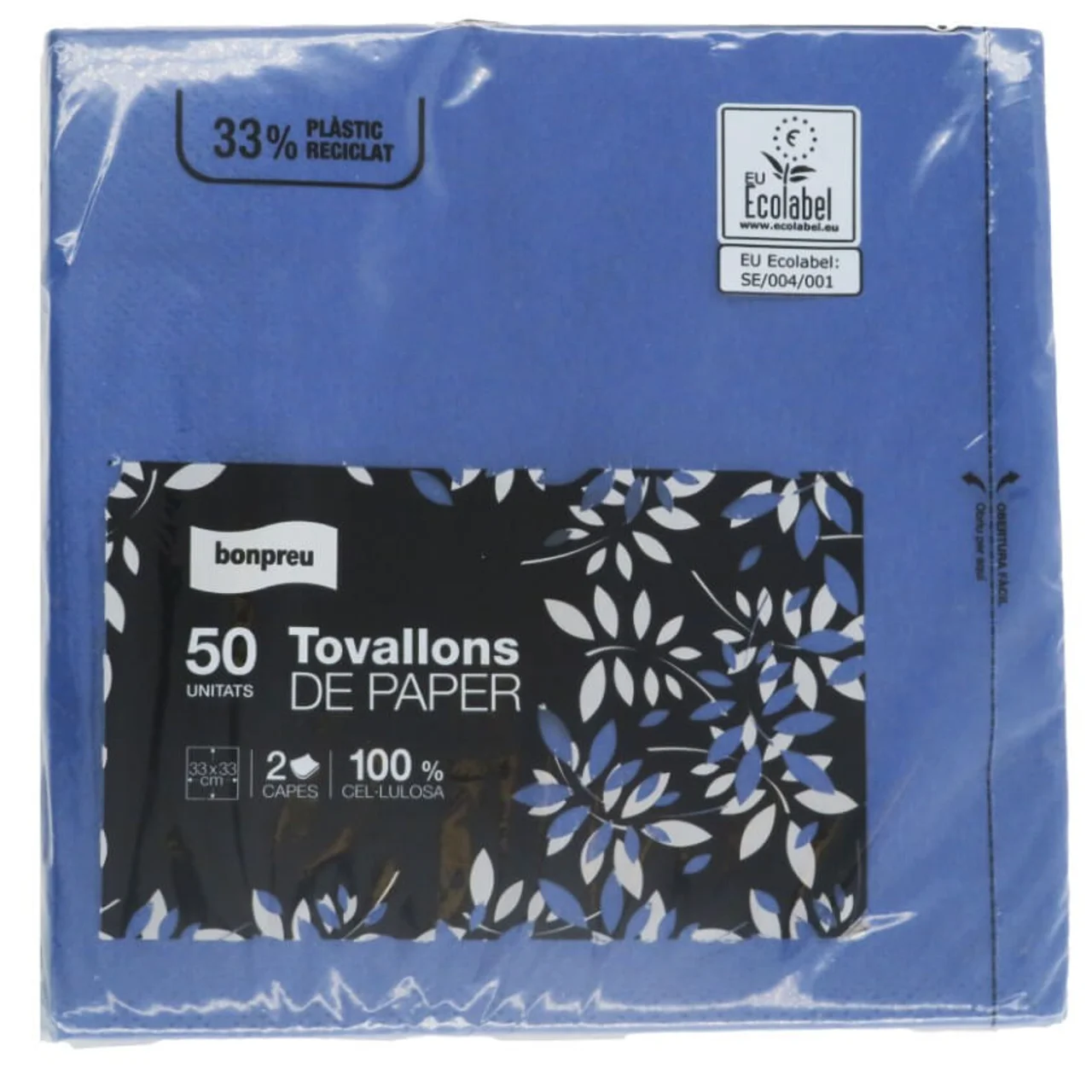BONPREU Servilletas de papel color 33x33 cm