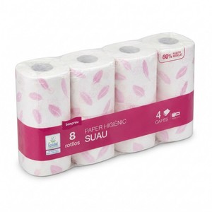 BONPREU Papel higiénico suave 4 capas 8 uds.