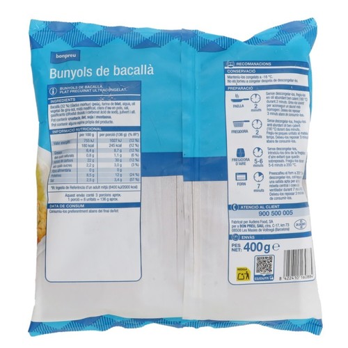 BONPREU Bunyols de bacallà