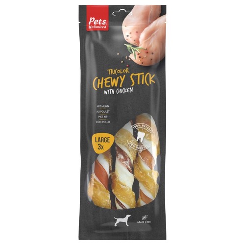PETS UNLIMITED Snack de pollastre tricolor per a gos adult