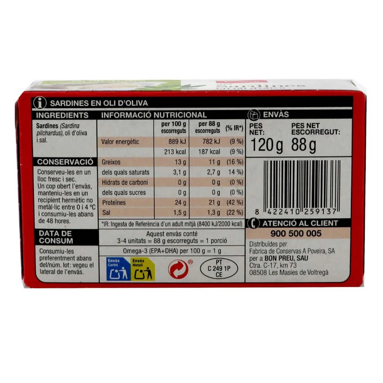 BONPREU Sardinas en aceite de oliva