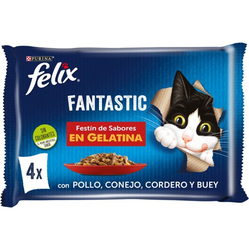 FELIX Menjar en gelatina amb carn per a gat
