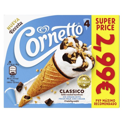 CORNETTO Gelat cucurutxo clàssic