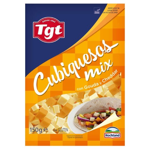 TGT Formatge gouda i cheddar en daus