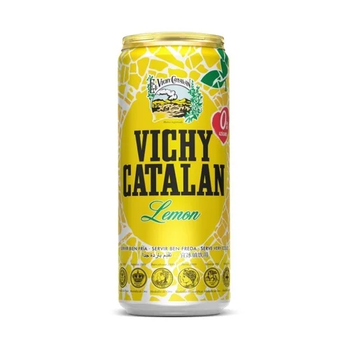 Agua con gas con sabor a manzana en lata