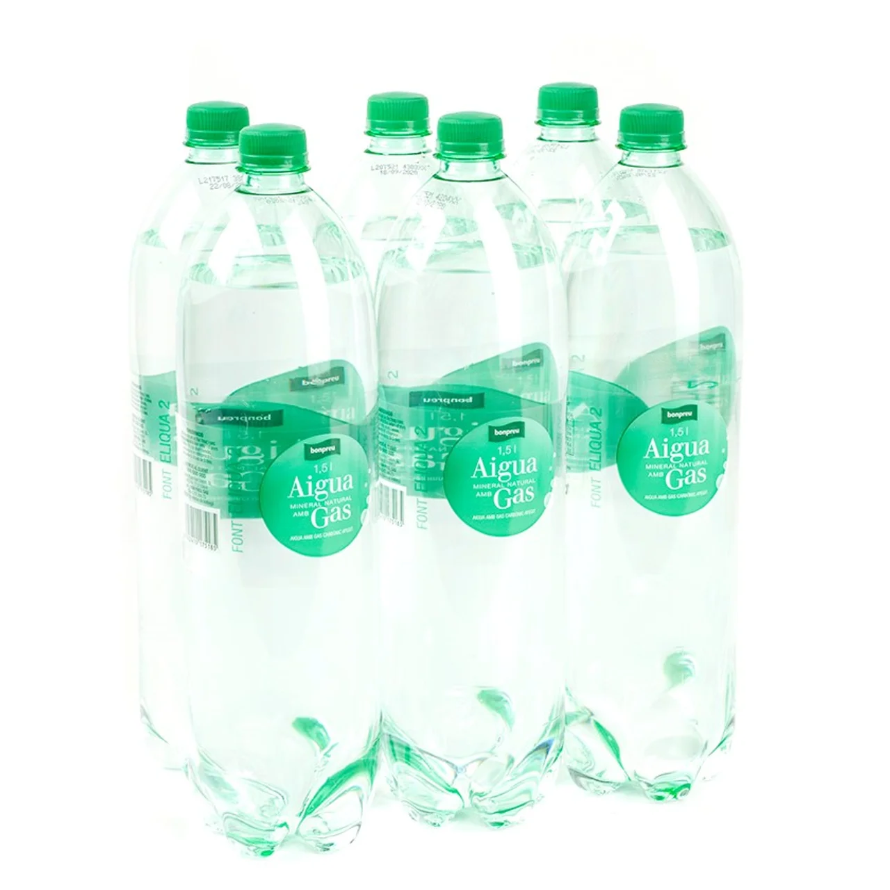 BONPREU Agua con gas 6x1,5 L