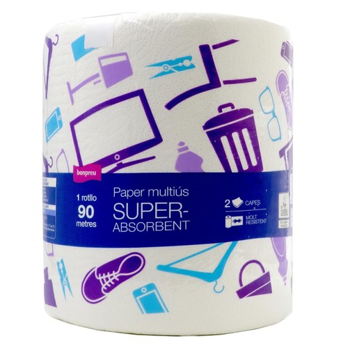 BONPREU Paper multiús superabsorbent 90 metres 1un.