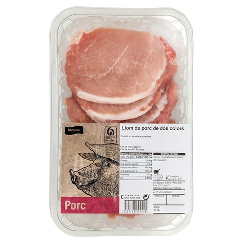 BONPREU Llom de porc de dos colors