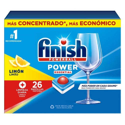 FINISH POWER Rentavaixella llimona Essential de 26 dosis