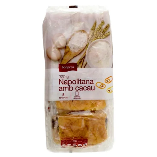Napolitana rellena de crema