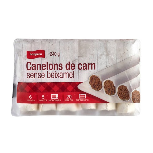BONPREU Canelons de carn sense beixamel 6u.