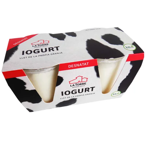 Yogur natural desnatado Km0
