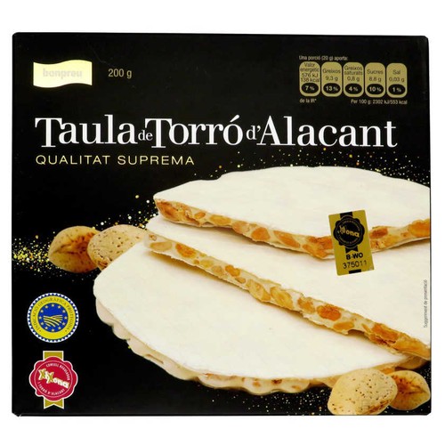 BONPREU Taula de torró d'Alacant