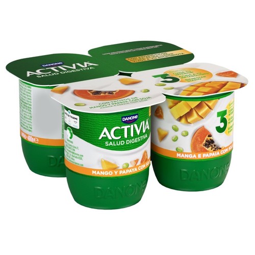 ACTIVIA Iogurt de mango i papaia amb soja