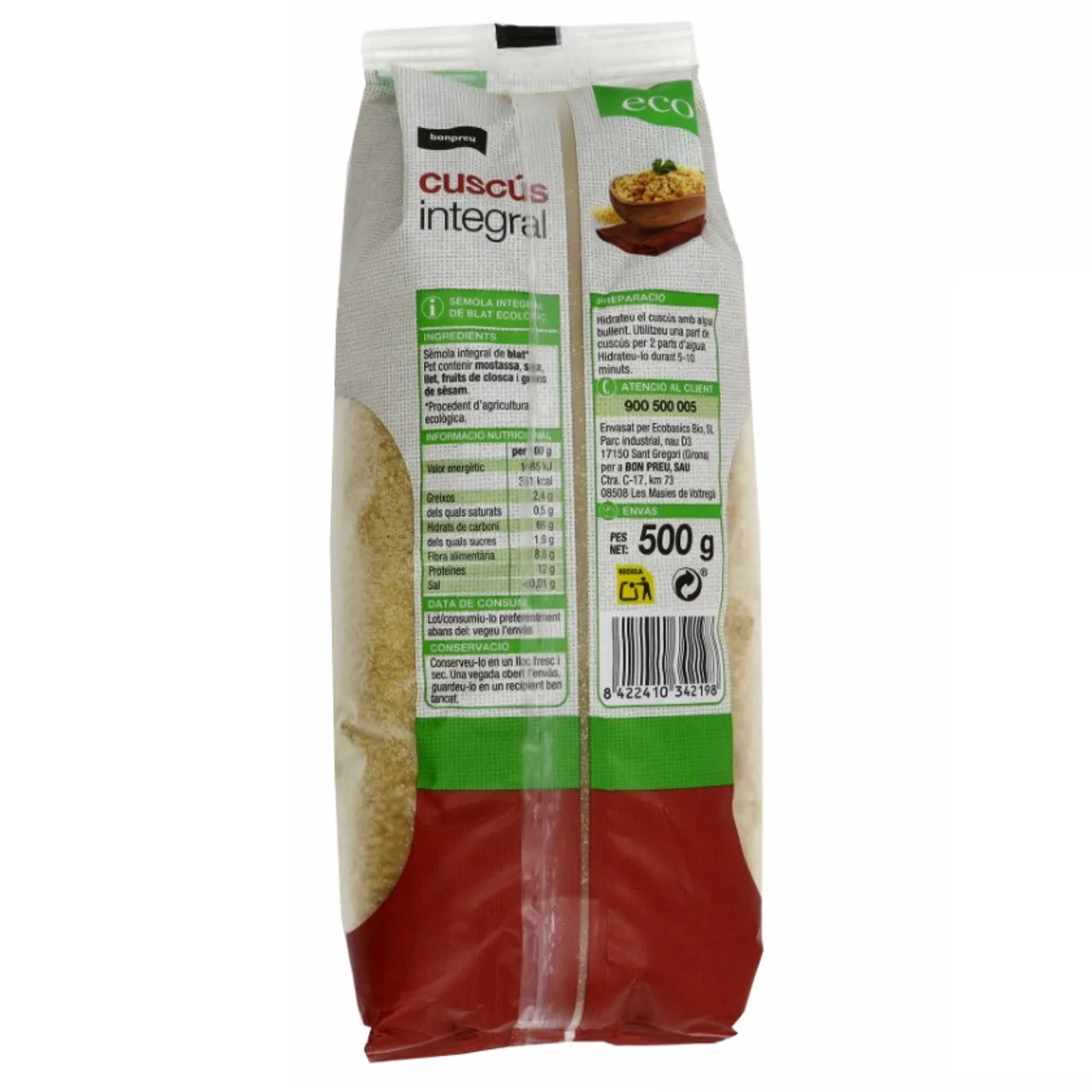BONPREU Cuscus integral ecológico