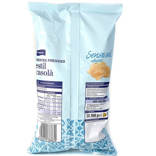 BONPREU Patates sense sal casolanes amb oli d'oliva