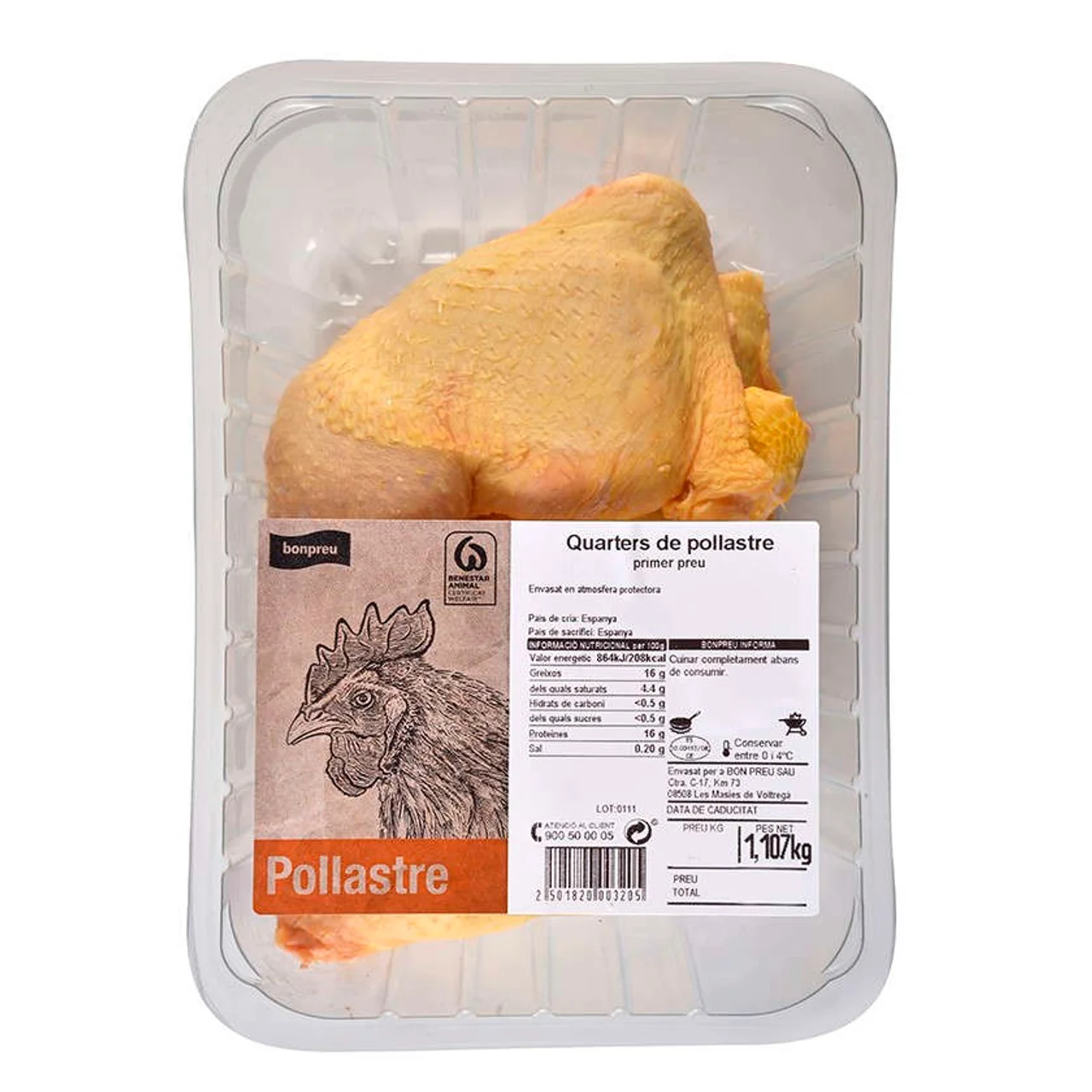 BONPREU Cuartos muslo de pollo