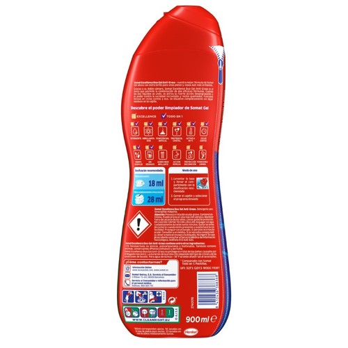 SOMAT Detergent rentavaixelles Excellence Duo Gel de 50 dosis