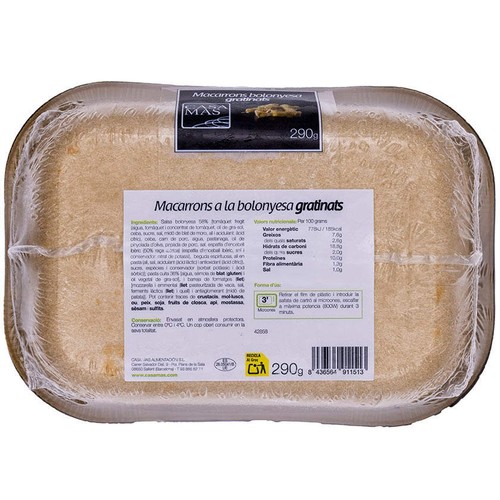 CASA MAS Macarrons a la bolonyesa gratinats