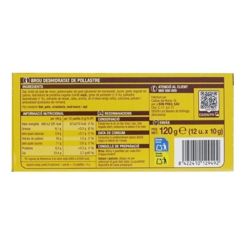BONPREU Brou de pollastre en pastilles