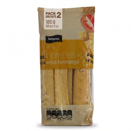 BONPREU Barretes de pa amb formatge