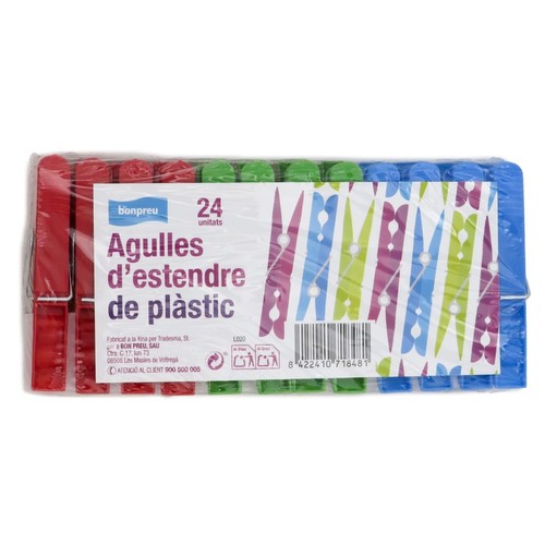 BONPREU Agulles d'estendre de plàstic