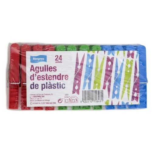 BONPREU Pinzas de tender de plástico XL