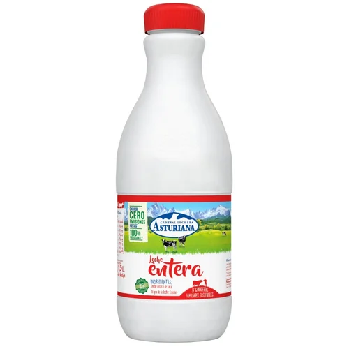 Leche semidesnatada en botella
