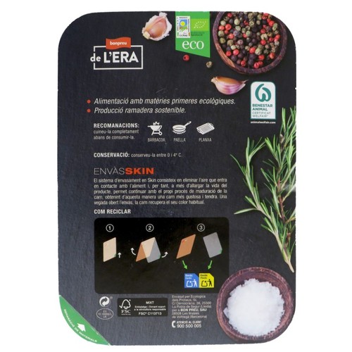 BONPREU DE L'ERA Hamburguesa de vedella ecològica