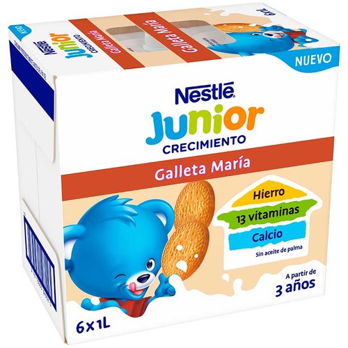 NESTLÉ JUNIOR Llet creixement amb galeta Maria 6x1 L en cartró