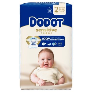 DODOT SENSITIVE Bolquers T2 (4-8 kg) 58 ud