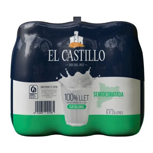 Leche semidesnatada en botella