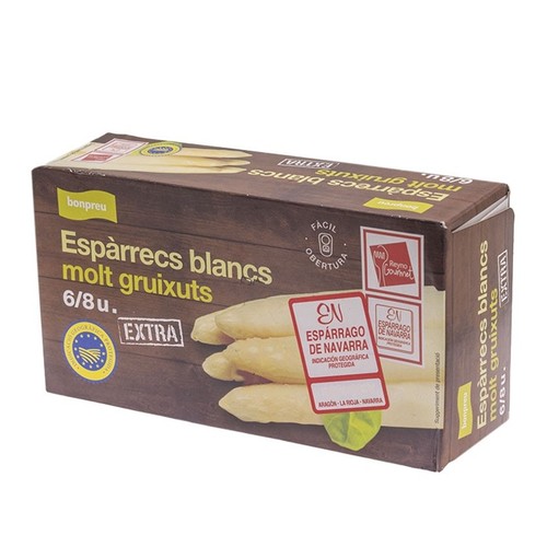 BONPREU Espàrrecs blancs extra molt gruixuts
