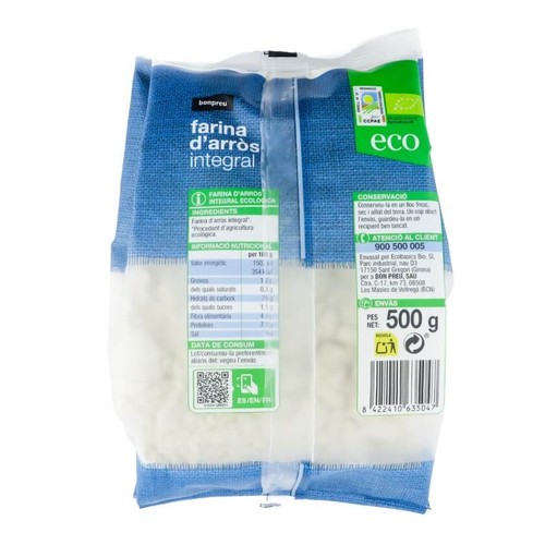 BONPREU Farina d'arròs integral ecològica