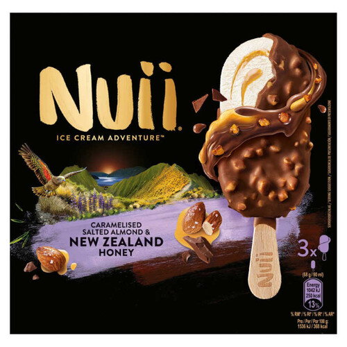 NUII Gelat d'ametlla salada caramel·litzada i mel de Nova Zelanda