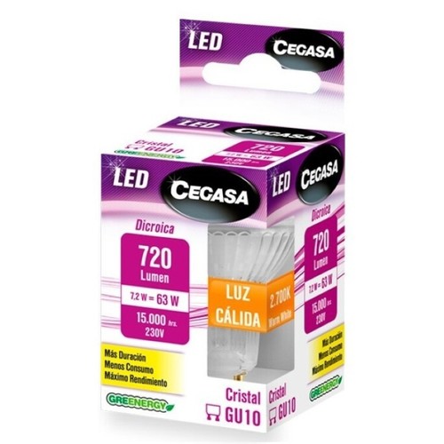 CEGASA Bombeta Led GU10 llum càlida 7,2W-2.700K