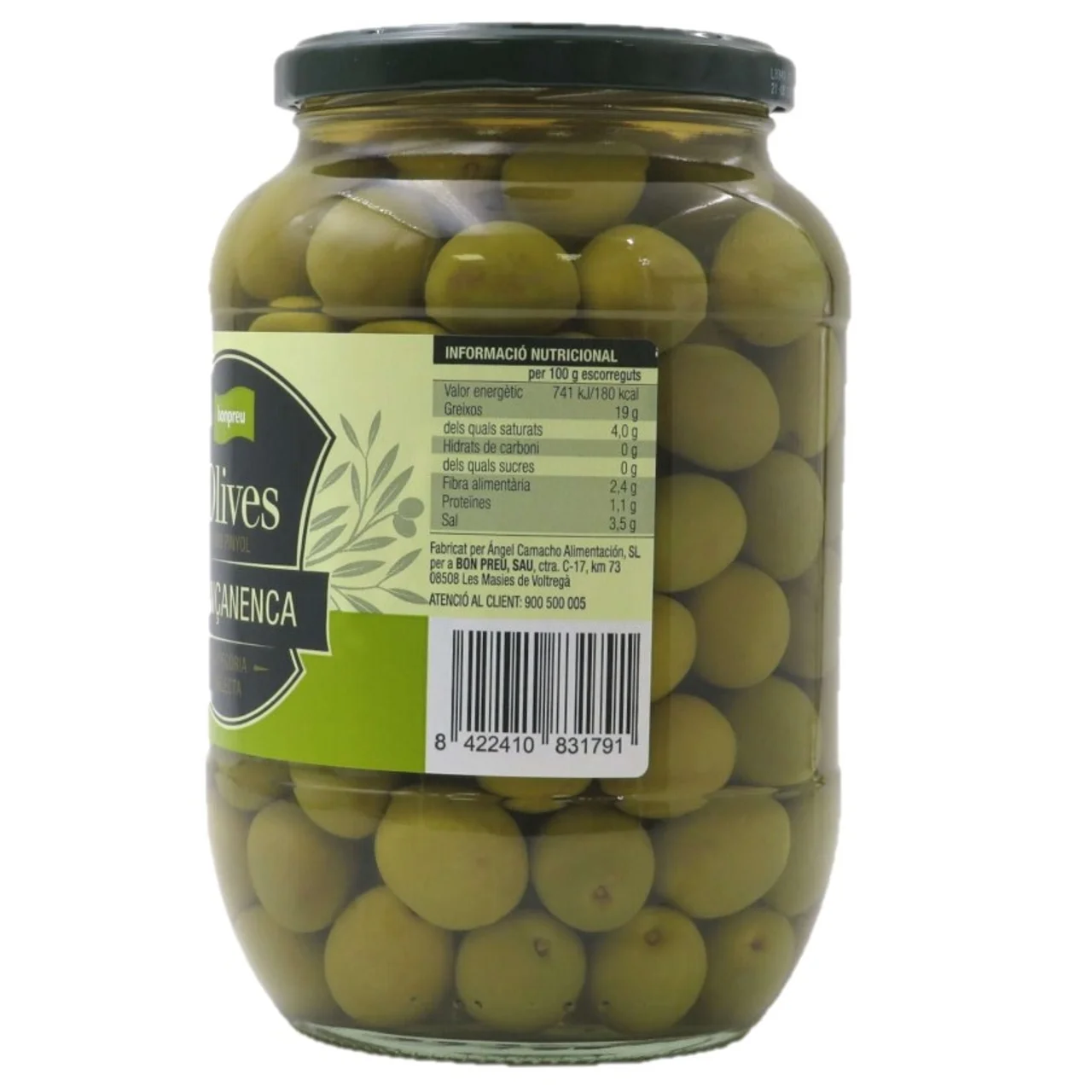 BONPREU Aceitunas manzanilla selecta con hueso