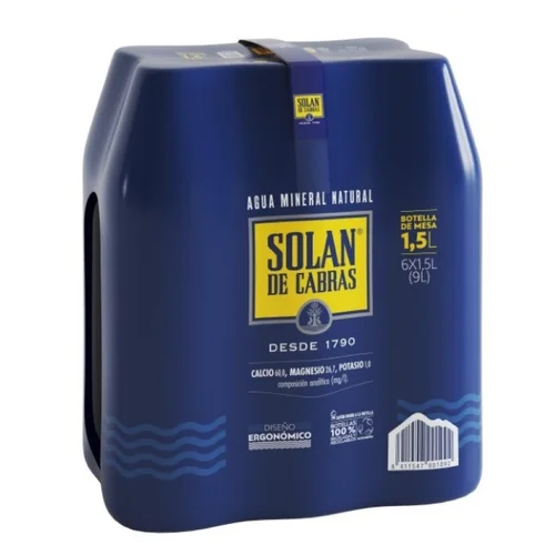 Agua con gas mineral natural 6x1 L