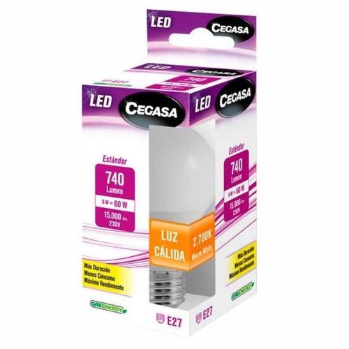CEGASA Bombeta Led E27 llum càlida 8W-2700K