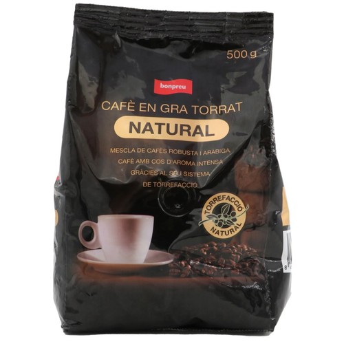 BONPREU Cafè en gra torrat natural