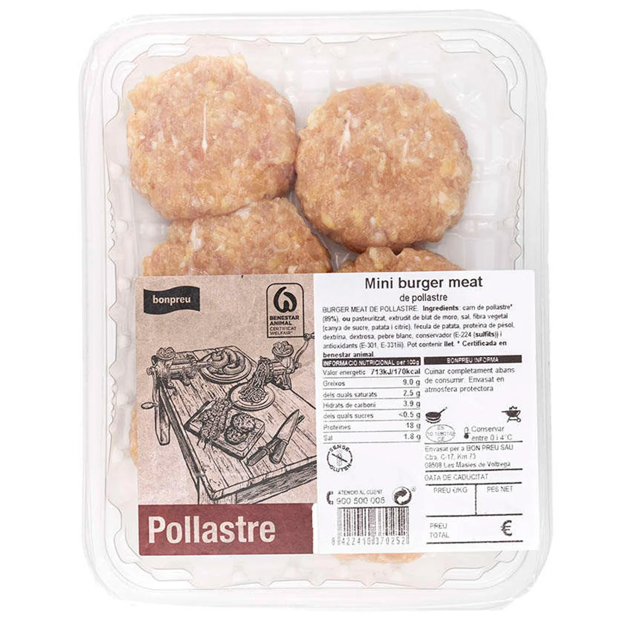 BONPREU Mini hamburguesa de pollo
