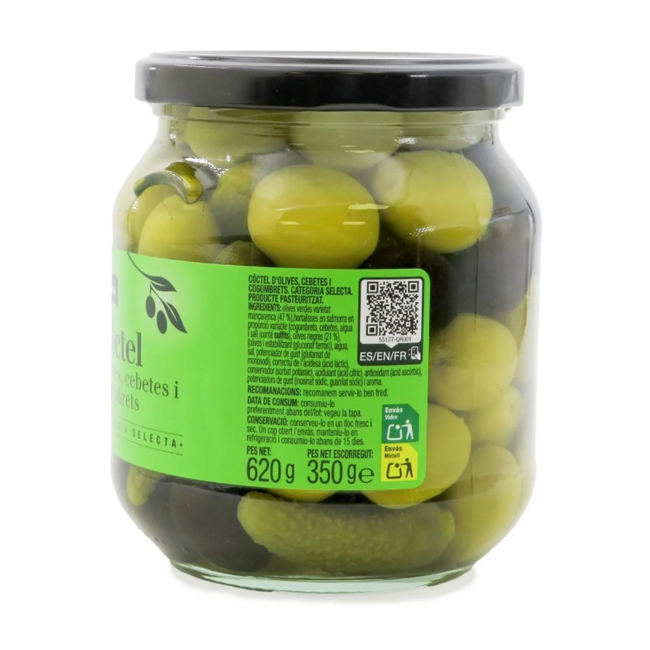 BONPREU Cóctel de aceitunas, cebollitas y pepini