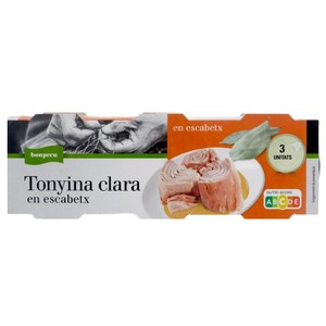 BONPREU Atún claro en escabeche en lote de 3 unidades