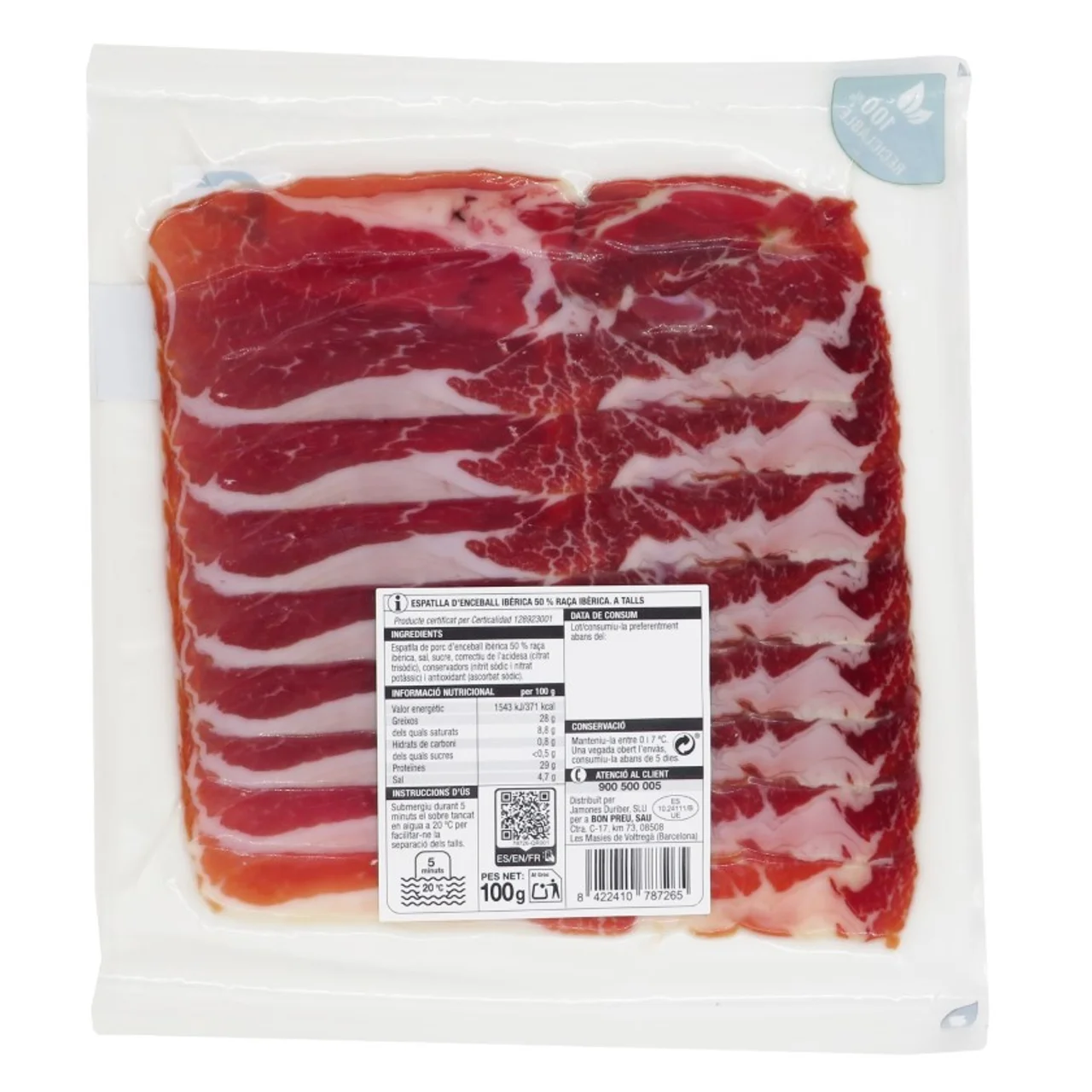 BONPREU Paleta de cebo 50% ibérica