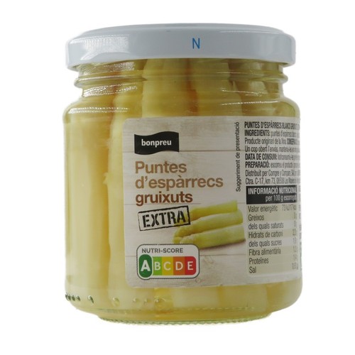 BONPREU Puntes d'espàrrecs blancs gruixuts
