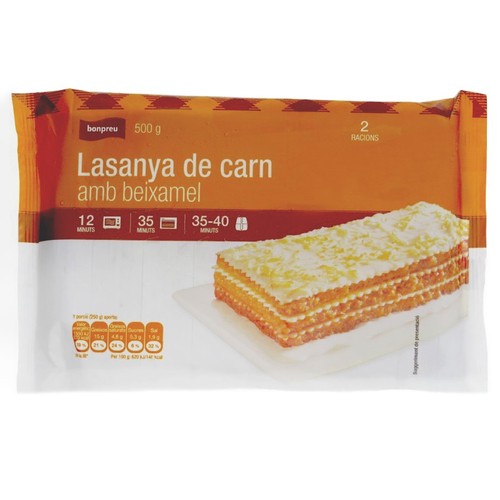 BONPREU Lasanya de carn anb beixamel