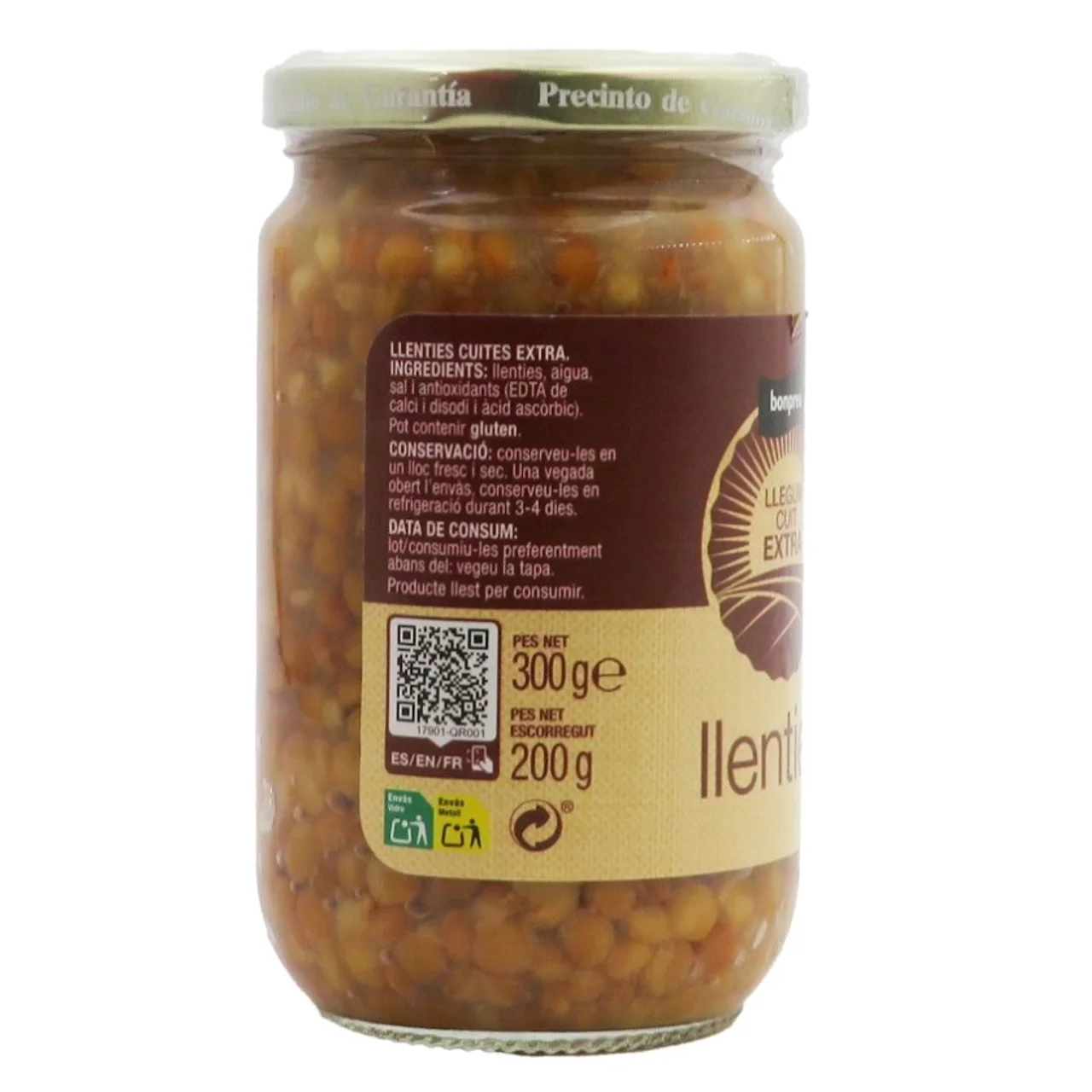 BONPREU Lentejas cocidas extra