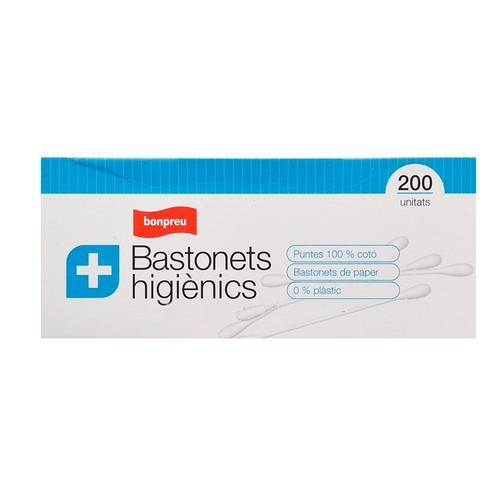BONPREU Bastonets higiènics 100% cotó